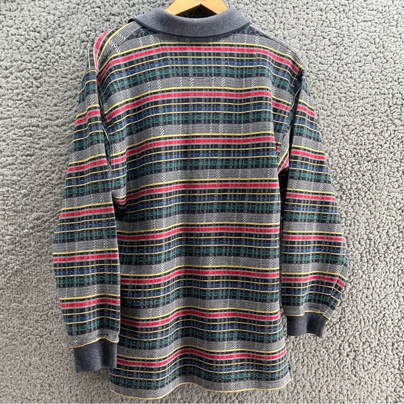 Vintage 90s Jockey Original Red Striped Plaid Long Sleeve Men's Shirt Size Small - Picture 6 of 10